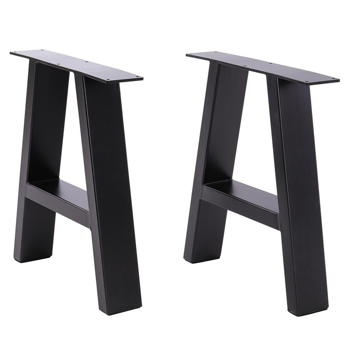 TISCHBEINE 2-tlg Set 40-cm hohe trapezförmige aus Eisen in Schwarz 35 x 7 x 40 cm - Schwarz, Metall (35/40/7cm) - Livingandhome