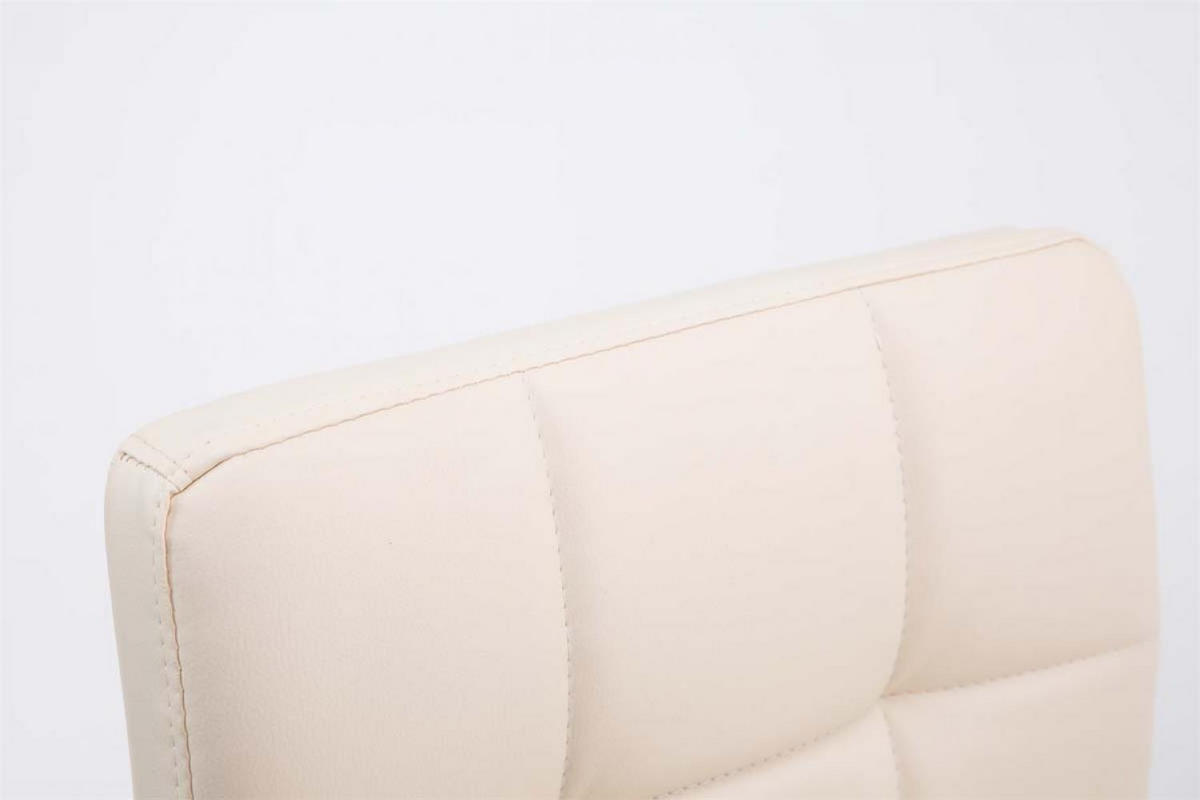 DREHSTUHL 2er Set Lederlook creme - Chromfarben/Creme, Textil/Metall (44/74/49cm) - CLP