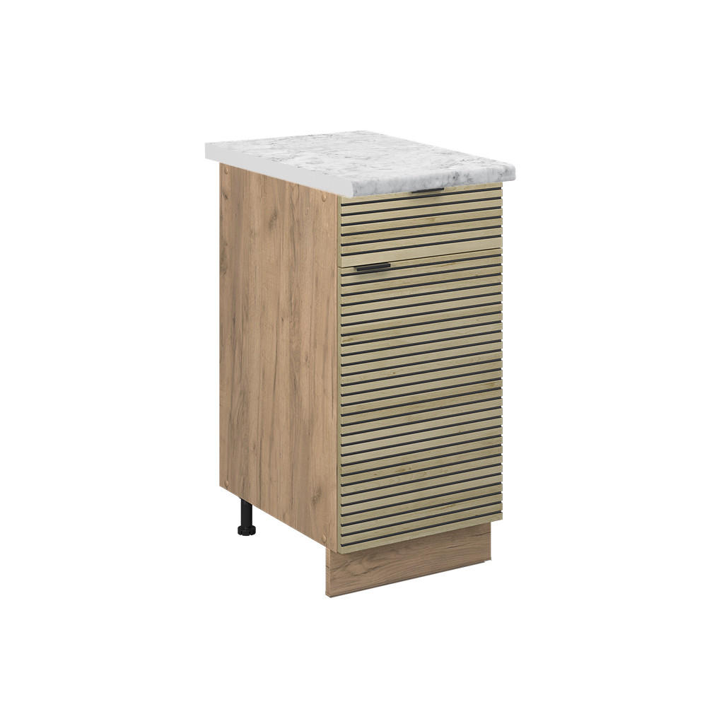 KÖKSUNDERSKÅP Fame-Line Ekpanel 40 cm , AP Marble Ekfärgad, Honungsek 82/40/60 cm