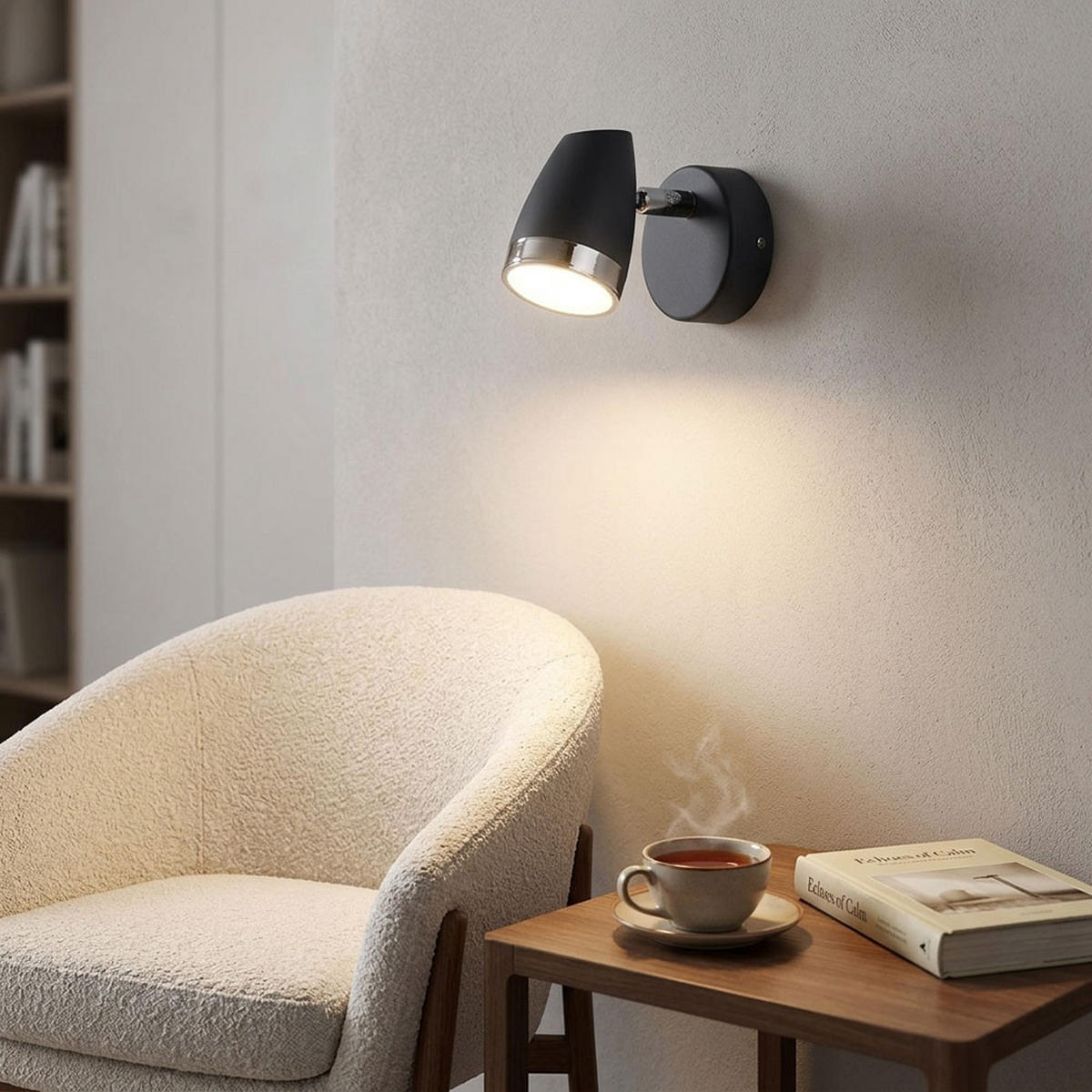 LED WANDLEUCHTE Nero Anthrazit beweglicher Spot - Anthrazit, Metall (8/9/13.8cm) - Globo Lighting