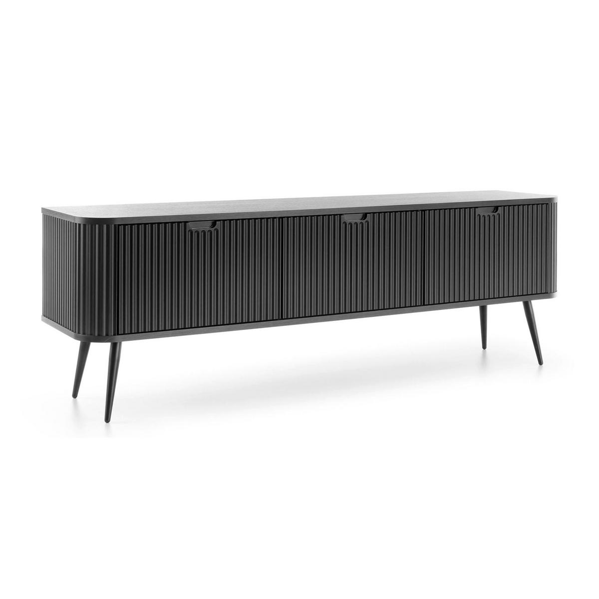 TV stolík Zova čierny 168/56/39 cm - čierna, kov/kompozitné drevo (168/56/39cm) - Selsey