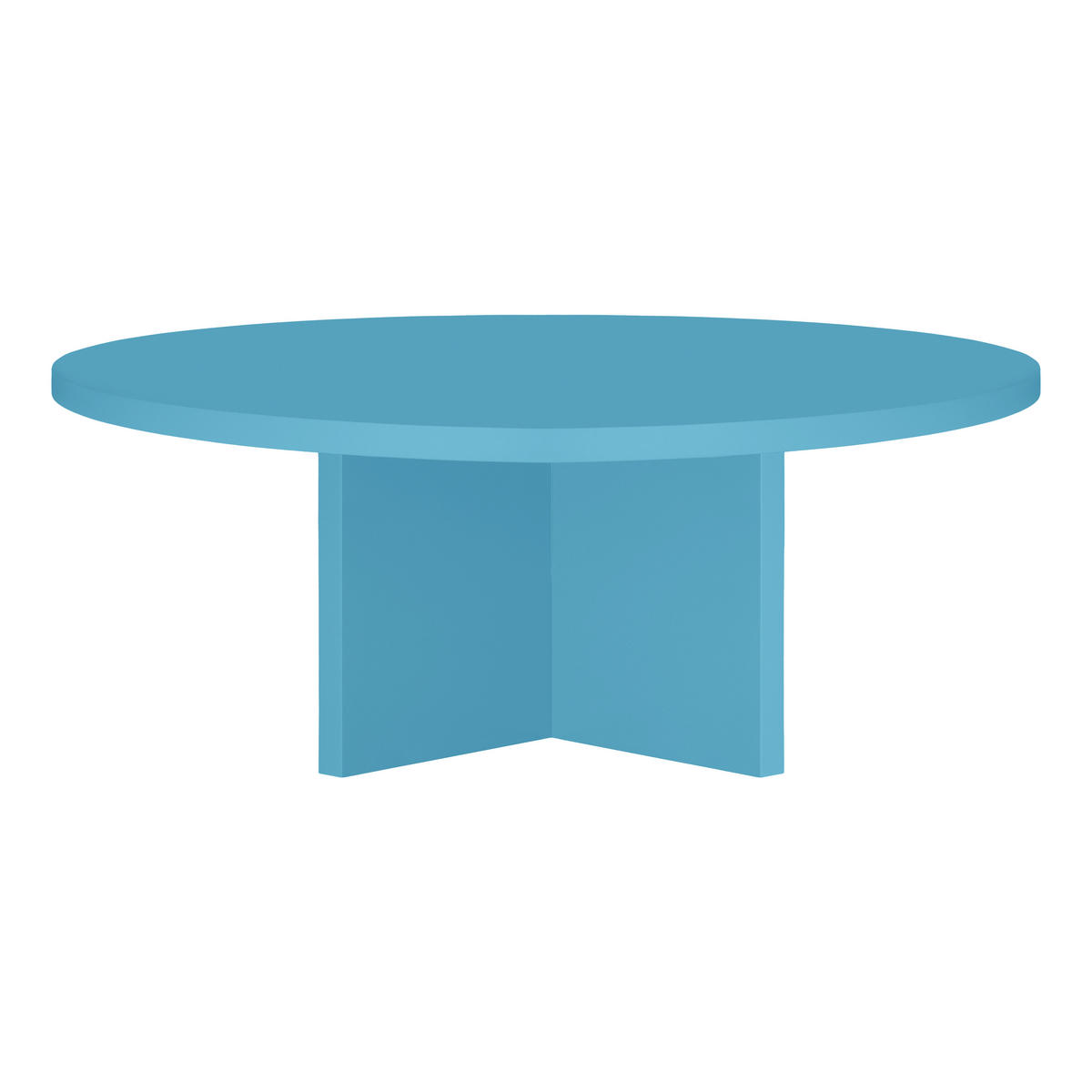 COUCHTISCH Runder, MDF-Platte 3 cm stark, Cornish Blau, 100 cm - Hellblau, Holzwerkstoff (100/100/42cm) - RNT By Really Nice Things