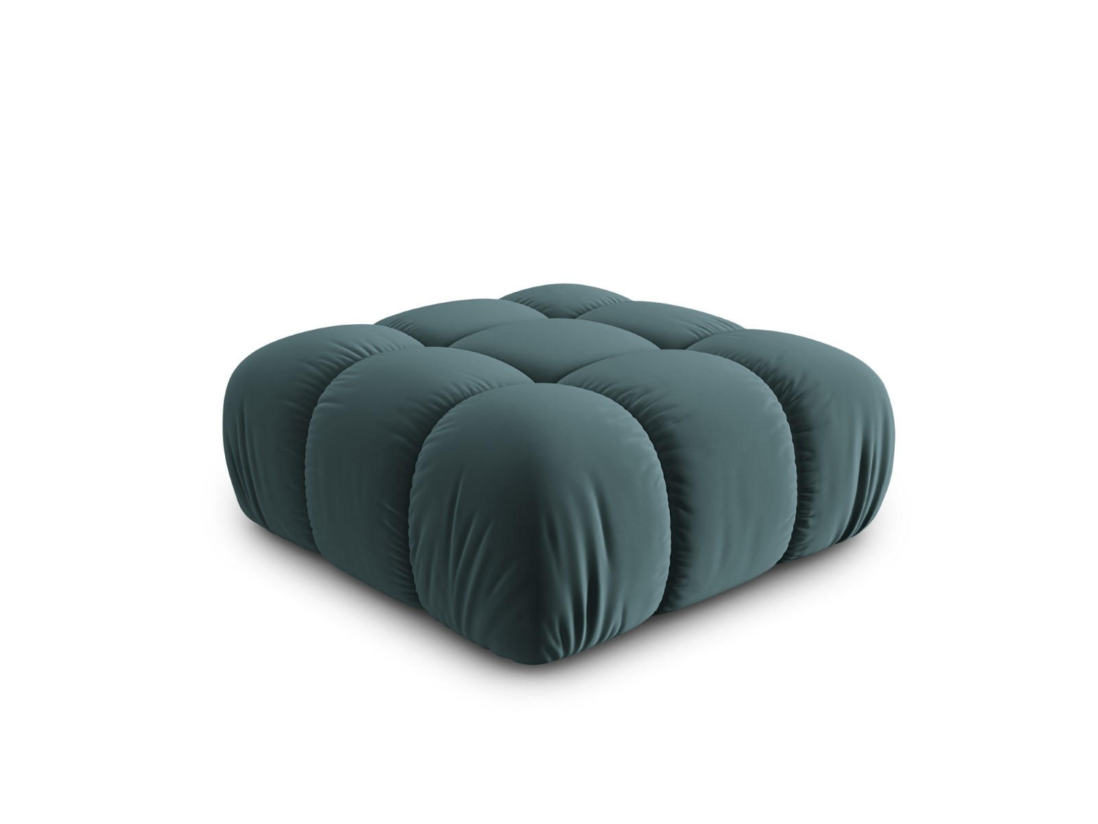 POUF Bellis aus Samt petrol - Petrol, Textil (94/39/94cm) - Micadoni