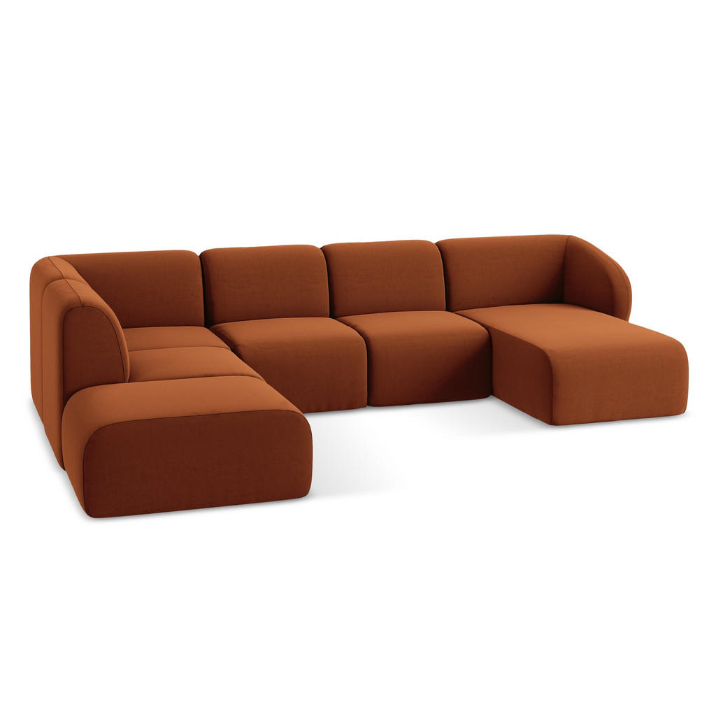 Thumbnail - Makamii Wohnlandschaft, Terra cotta, Textil, Holzwerkstoff, 5-Sitzer, 325x75x236 cm, Hergestellt in Europa, Oeko-Tex®, W...