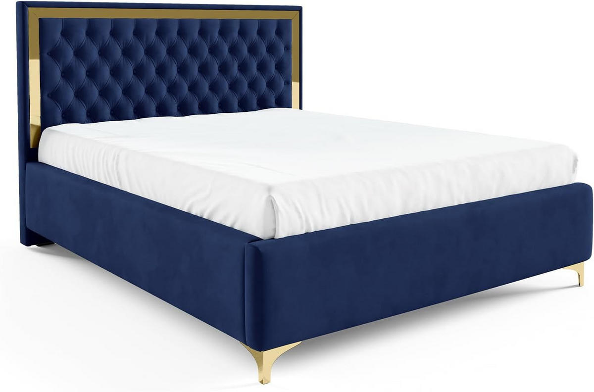 POLSTERBETT ARONA - Blau, Textil (120/200cm) - Meblini