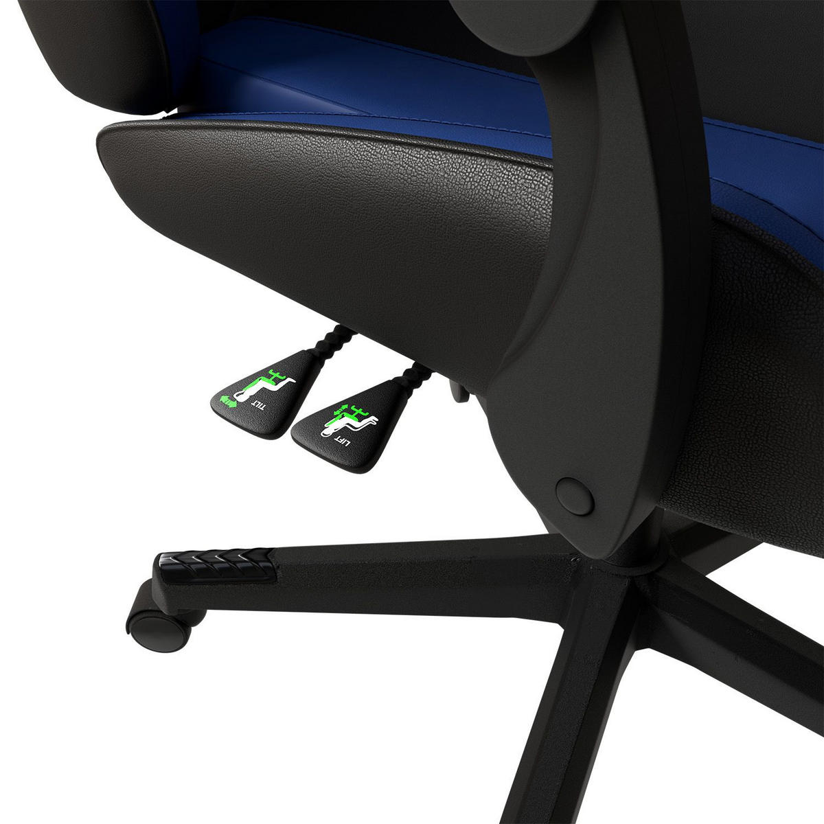 GAMINGSTUHL HyperSeat schwarz/blau - Blau, Kunststoff (63/131/121cm) - Juskys