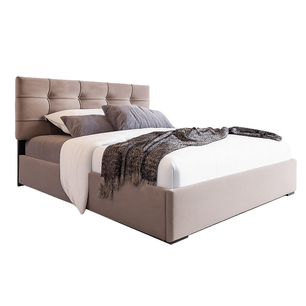 DOPPELBETT Hellgrau 203/96/97,5–117,5 cm - Grau, Holz/Textil - Urban Meuble