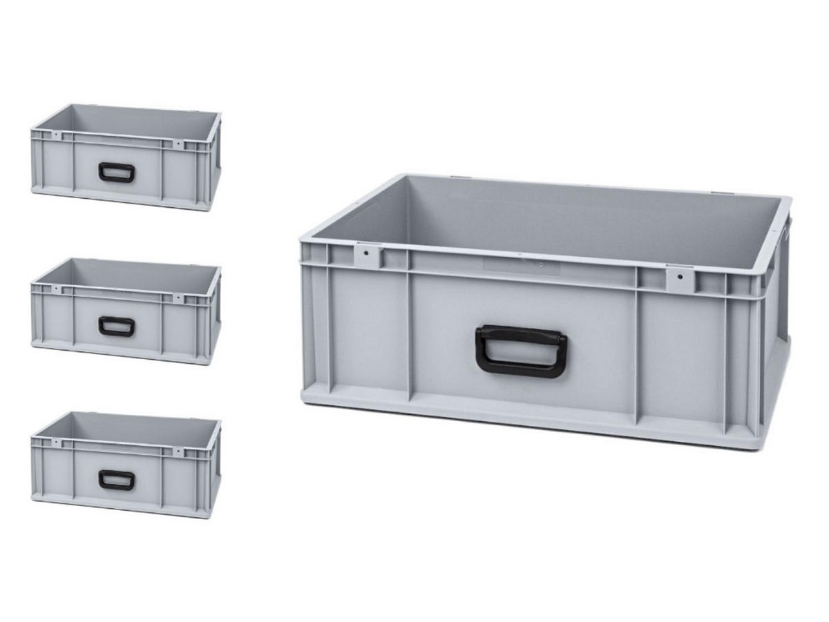 EUROBOX 4x Nextgen Portable Uno 22x40x60cm 44 Liter - Grau, Kunststoff (40/22/60cm) - PROREGAL