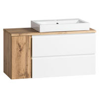 WASCHTISCH Vasto-03 - Weiß/Braun, Holzwerkstoff (105/66/47cm) - Lomado