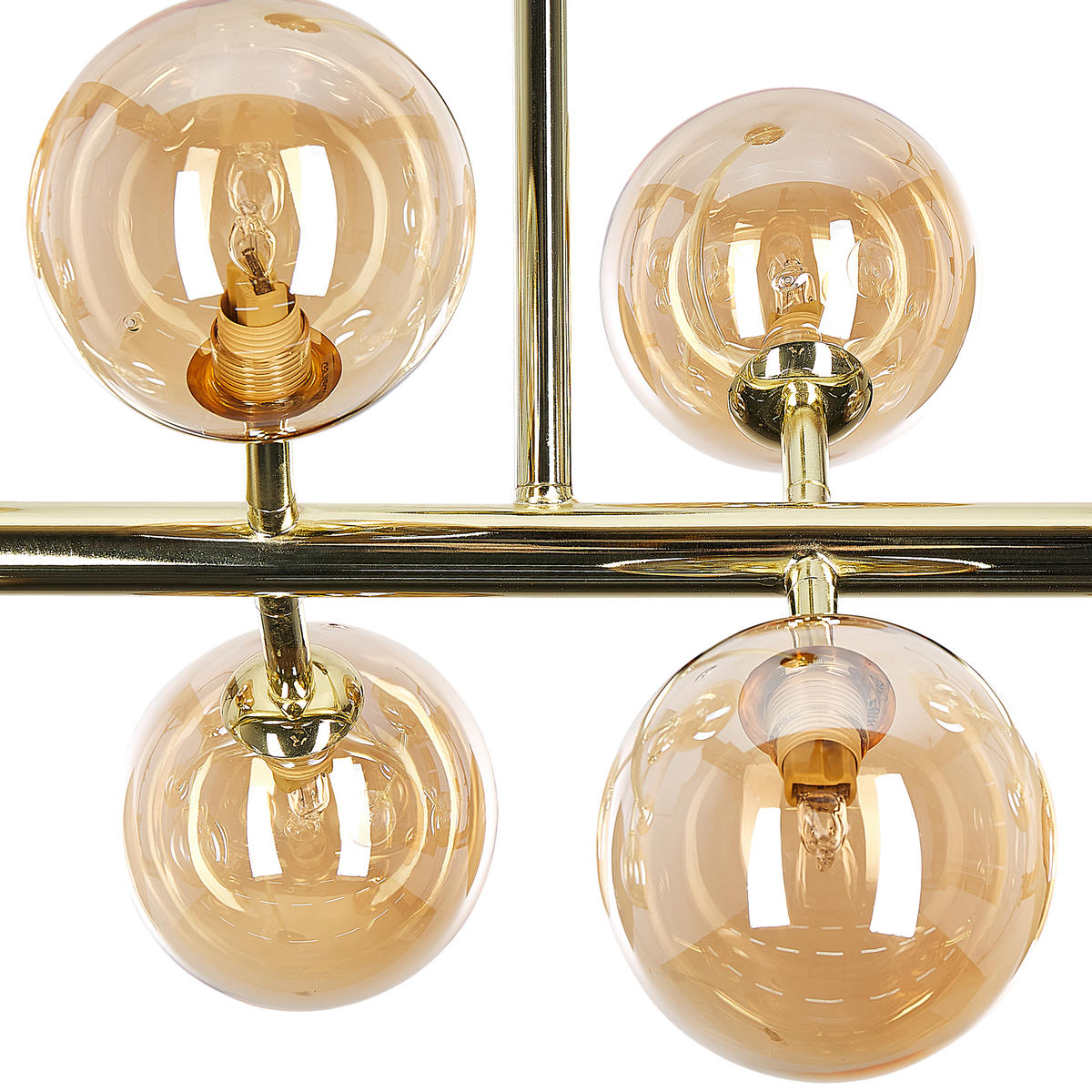 HÄNGELAMPE Ramis 34/90/68 cm - Goldfarben, Metall (34/34/68cm) - Beliani