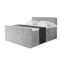 BOXSPRINGBETT mit Matratze H3|H4 und Lattenrost - TOLO-Z KING-v1 120x200 Cord - Hellgrau - Hellgrau, Holzwerkstoff (120/200cm)