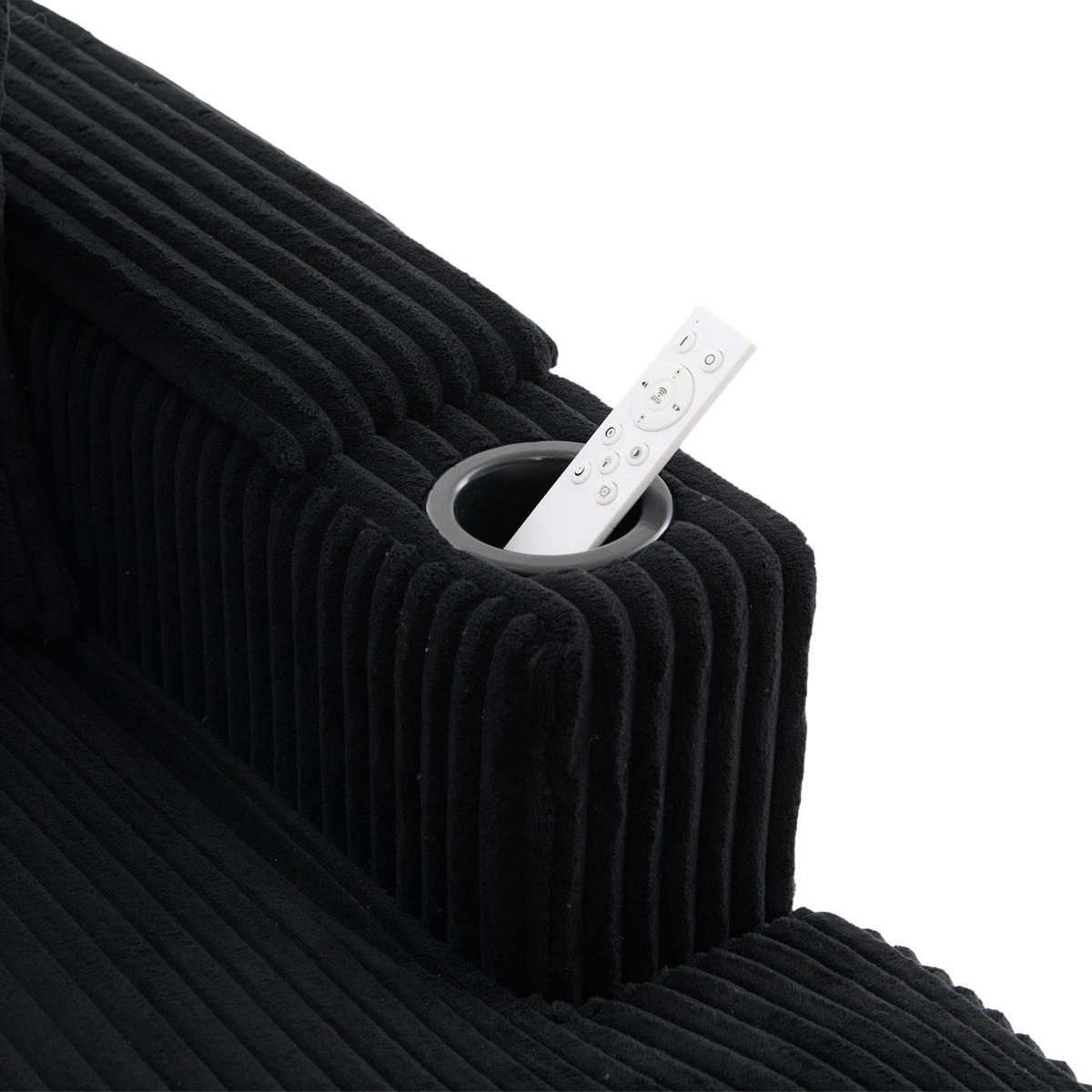 RELAXLIEGE XXL Polsterliege,Relaxsessel,Cord,Schwarz - Schwarz, Textil (129/70/170cm) - LVHOM