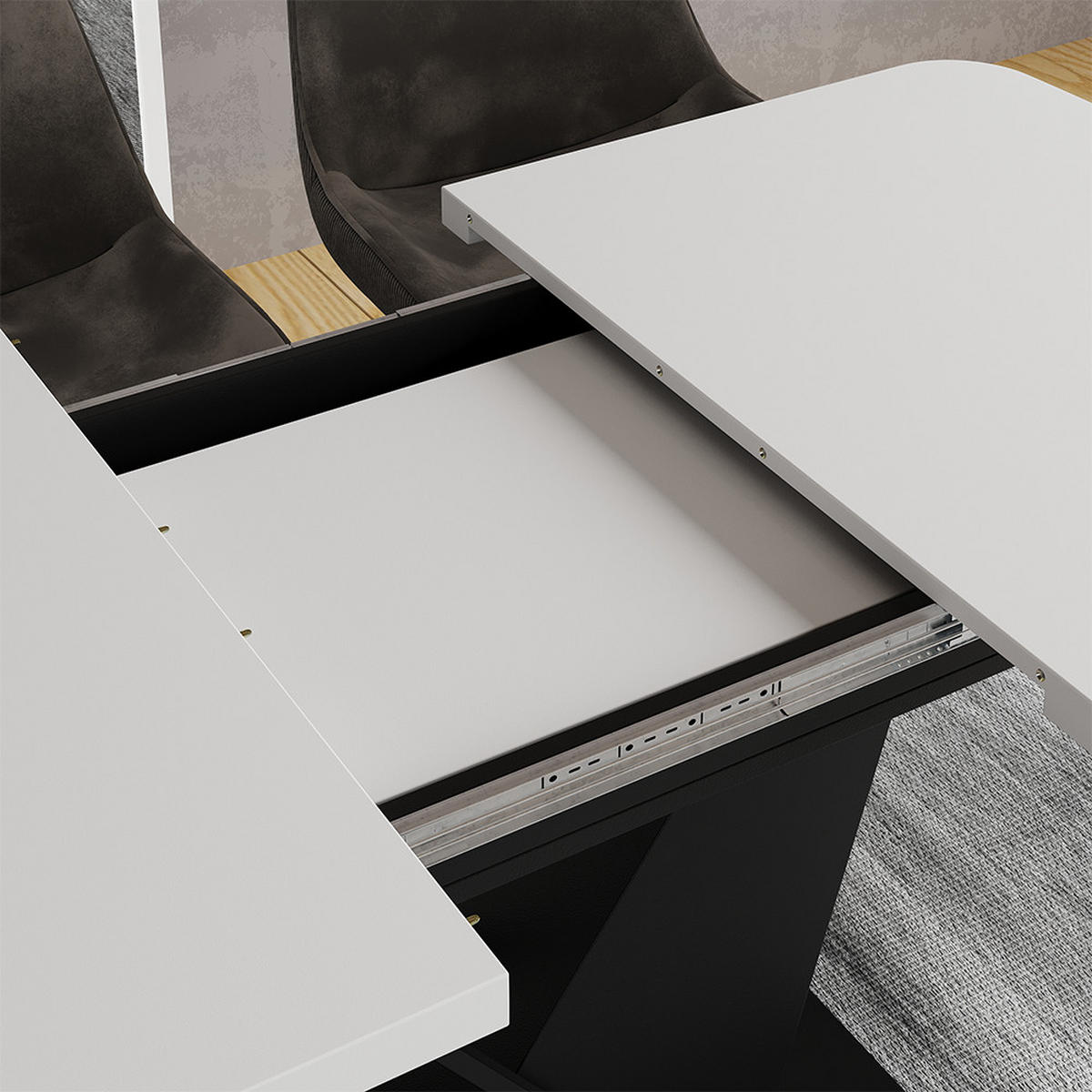 JÍDELNÍ STŮL Fenaro Bílá/černá - bílá/černá, kompozitní dřevo (80/120/77.4cm) - Vicco