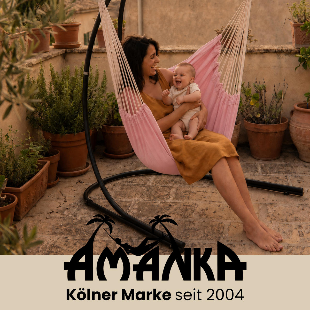 XXL-HÄNGESESSEL inkl. Gestell, 210 cm, Rosa - Rosa, Textil (140/210/160cm) - Amanka