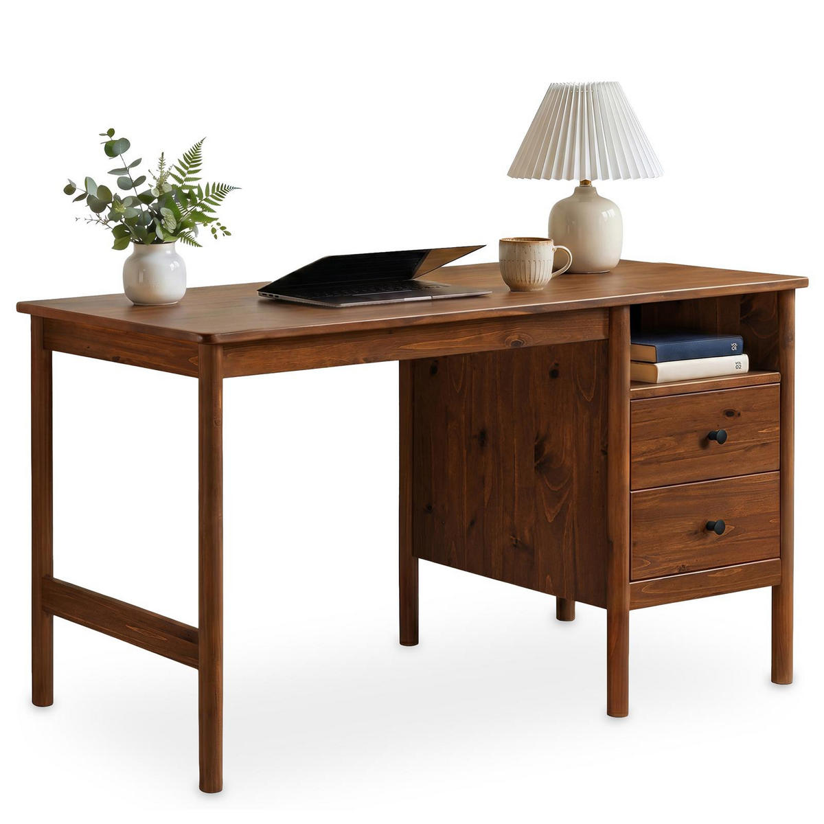 SCHREIBTISCH BOSSA Kastanie - Kastanienfarben, Holz (54/150/76cm) - IDIMEX