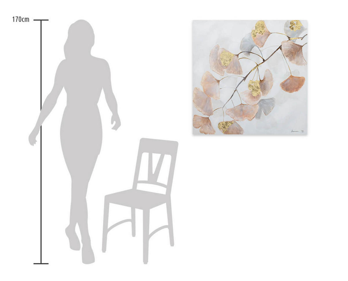 ACRYLBILD HANDGEMALT 80/80 cm - Beige/Braun, Holz/Textil (80/80cm) - KUNSTLOFT