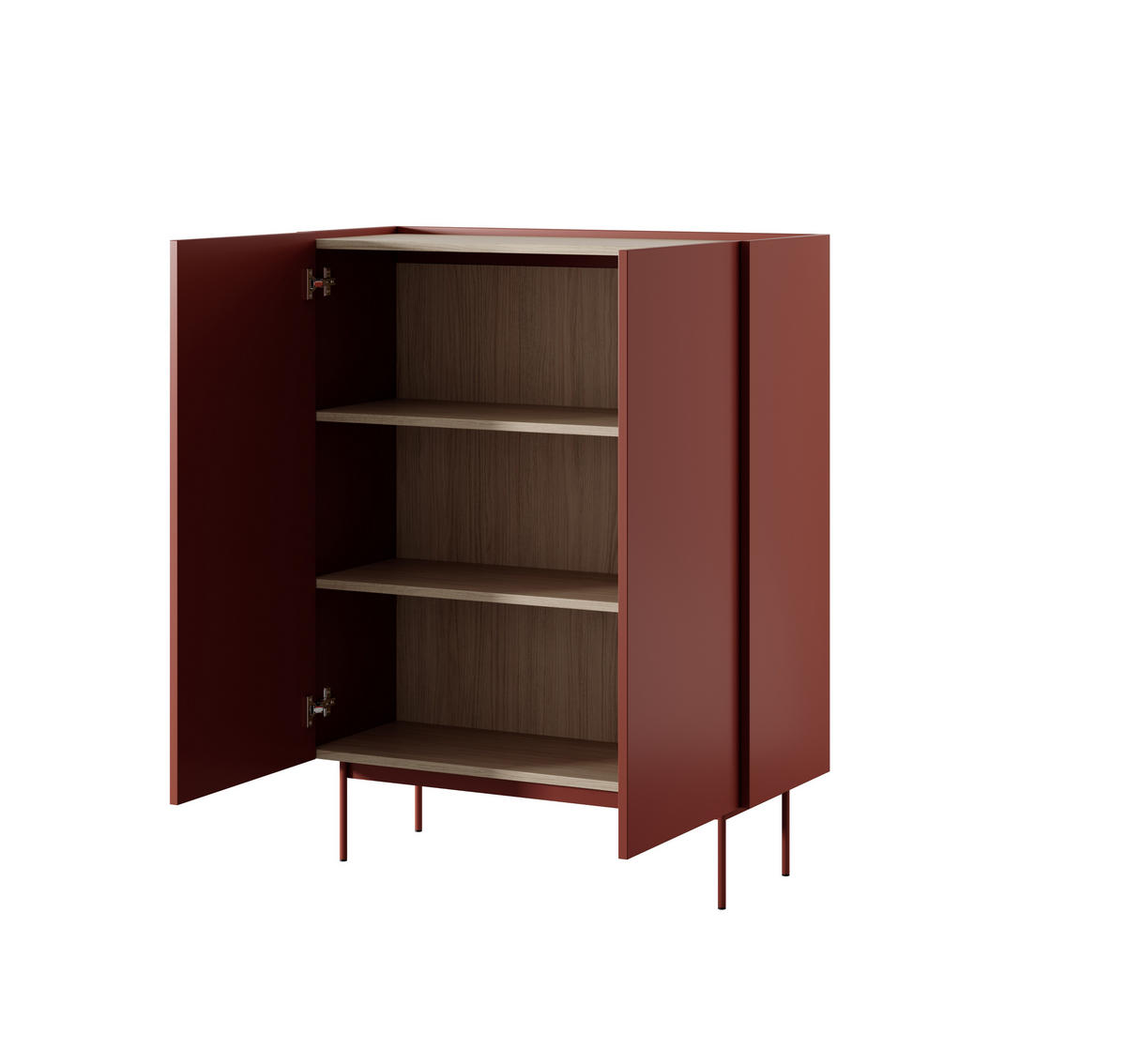 FARBE Rot Kommode mit Einlegeböden - Rot, Holzwerkstoff (97/122/37cm)