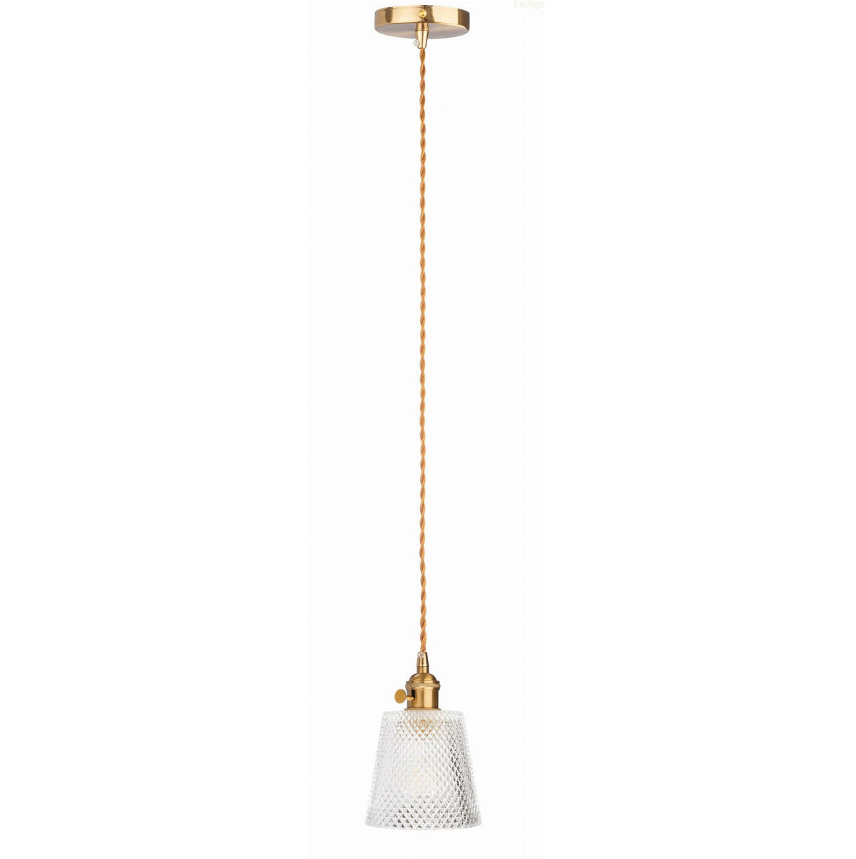 PENDELLEUCHTE Paris - Transparent/Goldfarben, Glas/Metall (12/12/110cm) - kiki design