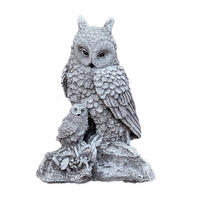STEINFIGUR Eule Eulen Eulenpäärchen frostfest massiv - Grau, Stein (16/23/12cm) - stoneandstyle