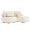 ECKSOFA MIT SCHLAFFUNKTION Batu Creme Webstoff - Beige/Creme, Holz/Holzwerkstoff (223/158cm) - Maison de Reve