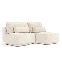 ECKSOFA MIT SCHLAFFUNKTION Batu Creme Webstoff - Beige/Creme, Holz/Holzwerkstoff (223/158cm) - Maison de Reve