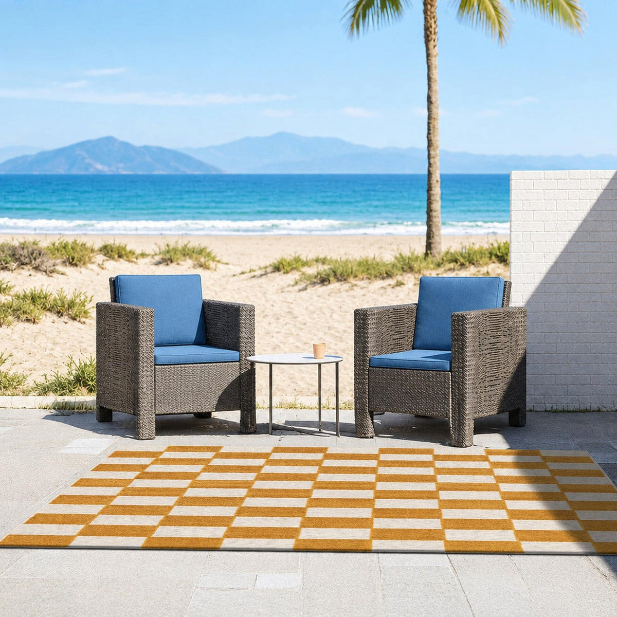 TEPPICH für Innen und Außen mit Skulptureffekt gelb - Gelb, Textil (120/170cm) - AFK Living