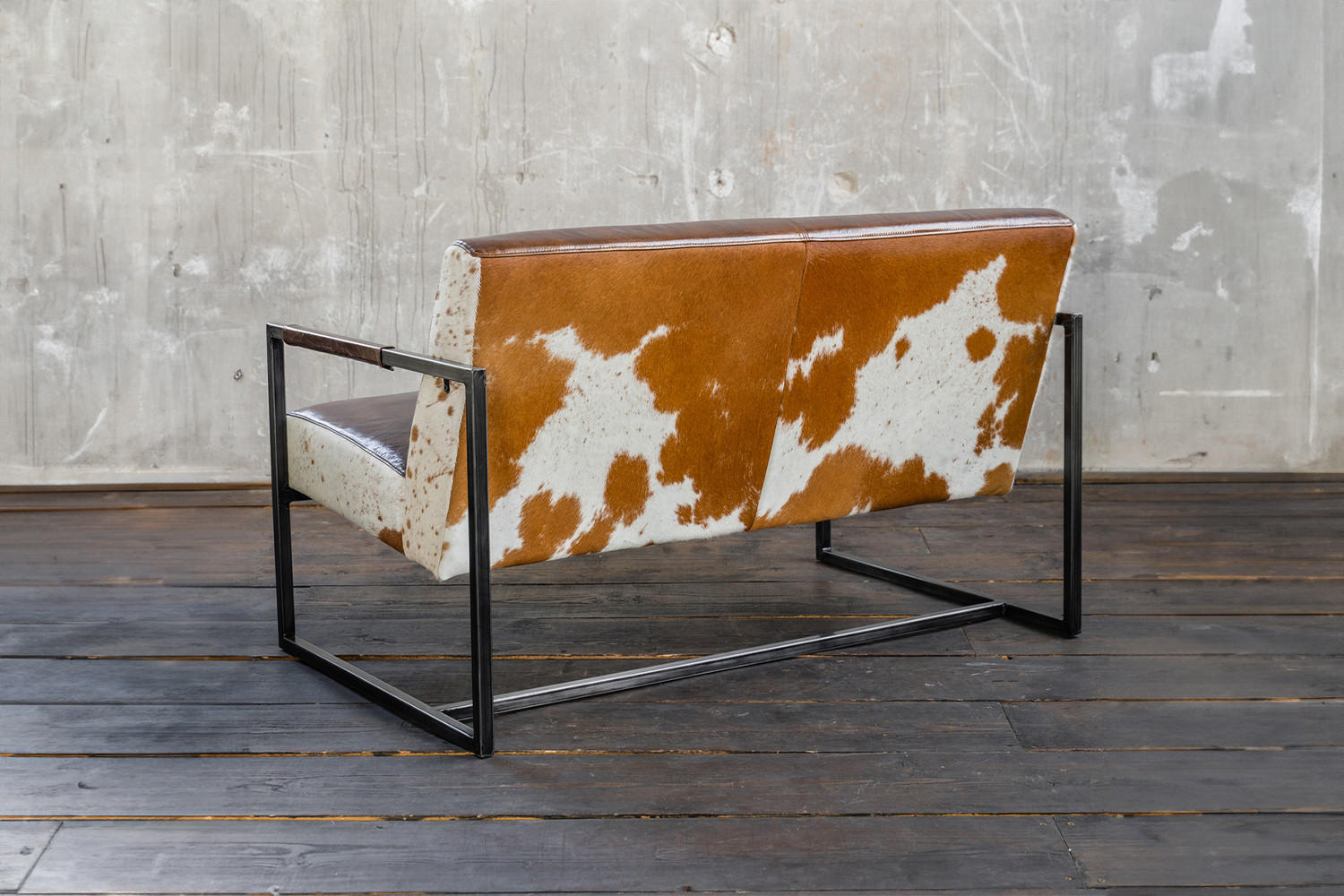 SOFA LIANO Braun Leder - Dunkelbraun/Schwarz, Leder (125/81/81cm) - KAWOLA