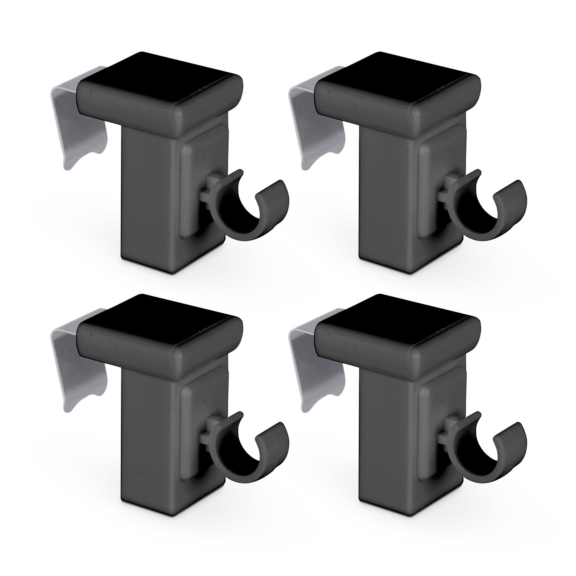 KLEMMTRÄGER für Cafehausstangen 4er Pack - Anthrazit, Kunststoff (2/4/4cm) - Bestlivings