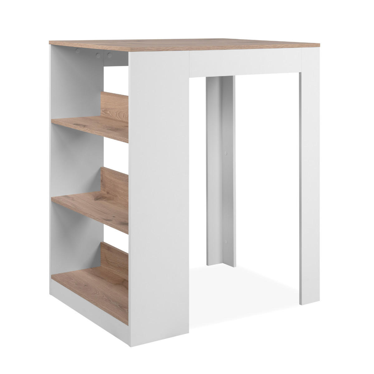 ESSTISCH mit 3 Ablagefächern Dekor Eichenoptik Viking und Weiß 92/67/106 cm - Apfelbaumfarben, Holzwerkstoff (92/67/106cm) - Calicosy