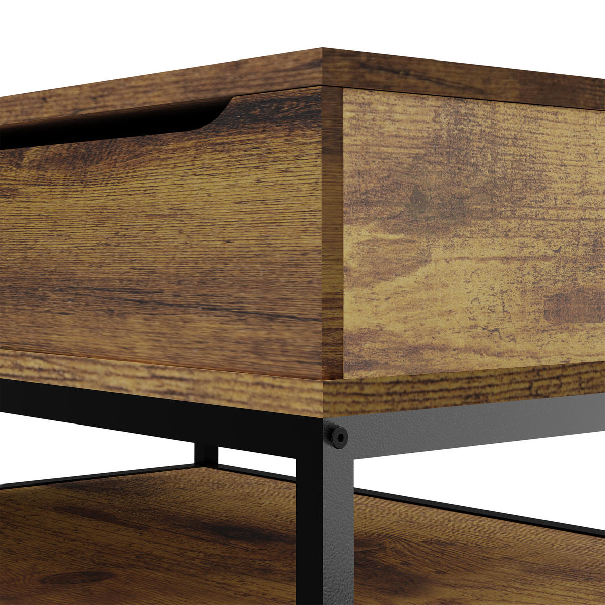 COUCHTISCH - Braun, Holzwerkstoff/Metall (90/86.5/58cm) - Relaxdays