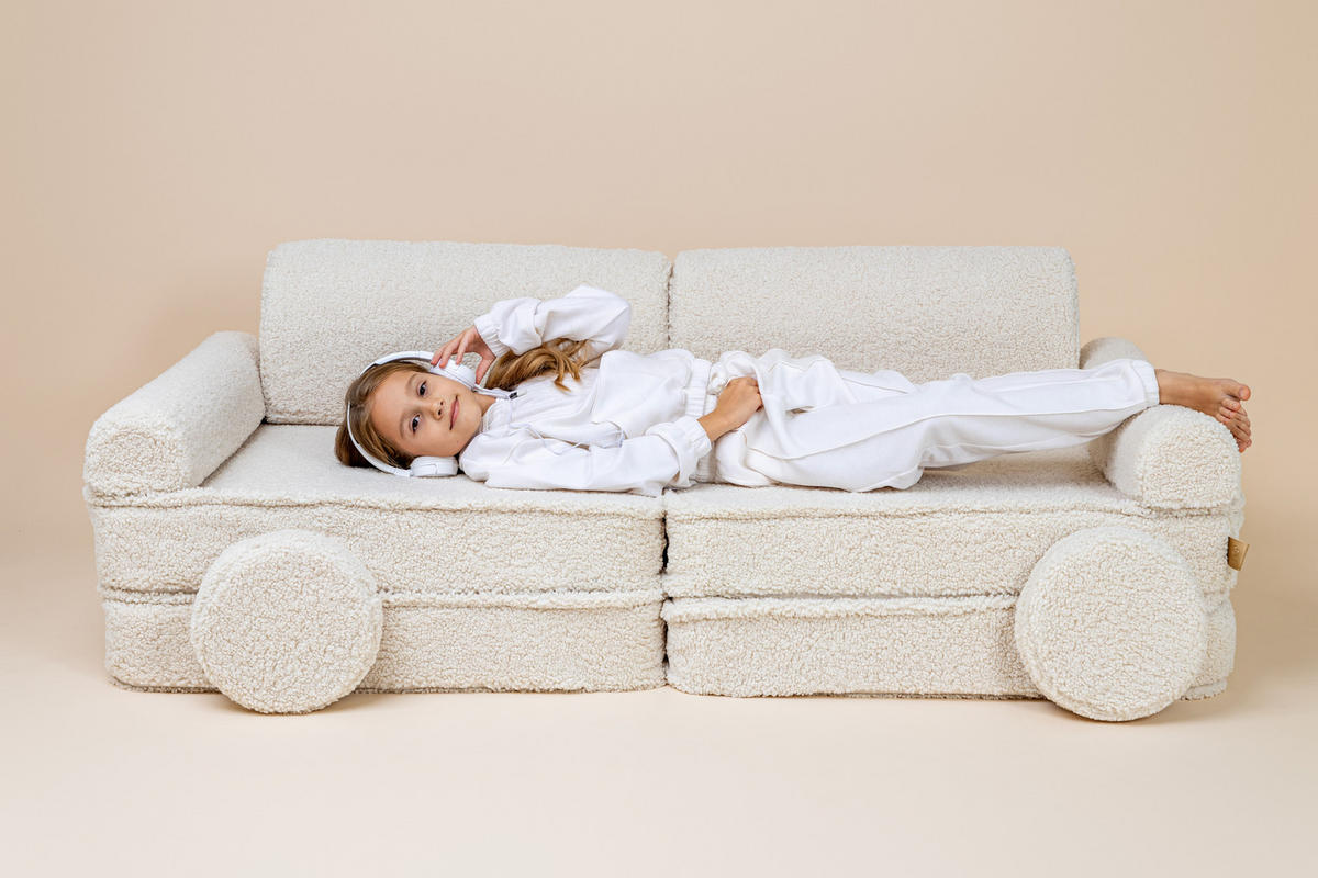 KINDERSOFA, Bearly, Weiß - Weiß, Textil (160/24/80cm) - MeowBaby