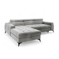 ECKSOFA Agnesa Xs In Salvador - Hellgrau, Holzwerkstoff/Textil (260/200cm) - Fun Möbel