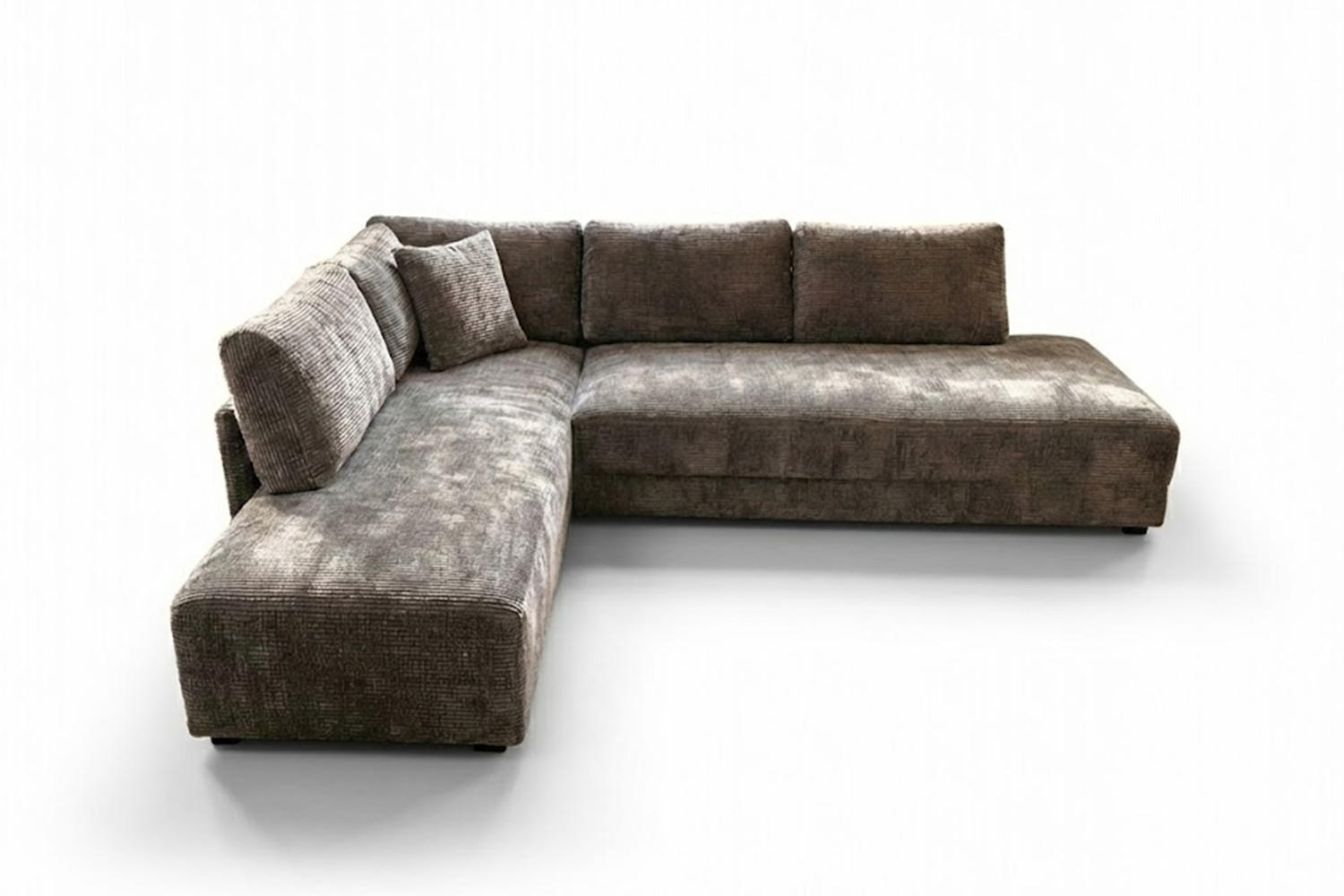 SCHLAFSOFA SADIRA Grau Flachgewebe - Schwarz/Grau, Kunststoff/Textil (288/209cm) - KAWOLA