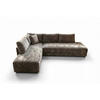 SCHLAFSOFA SADIRA Grau Flachgewebe - Schwarz/Grau, Kunststoff/Textil (288/209cm) - KAWOLA