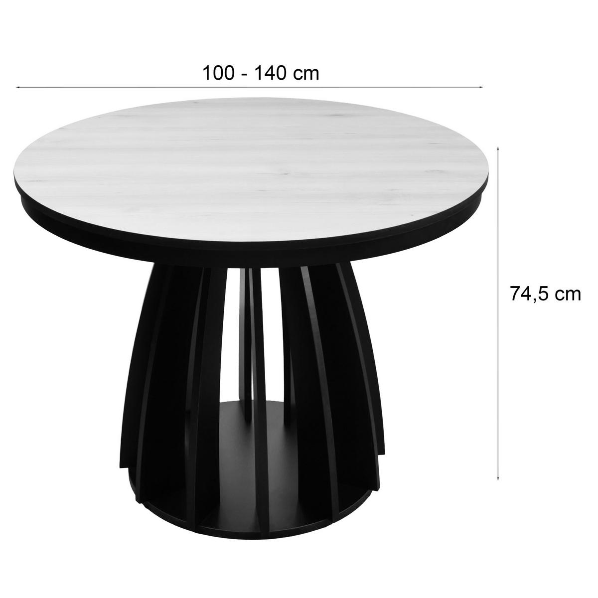 ESSTISCH Diciffy ausziehbar Greige/Schwarz, 100 x 140 x 100 cm - Taupe/Schwarz, Holzwerkstoff (100/100/74.5cm) - Selsey
