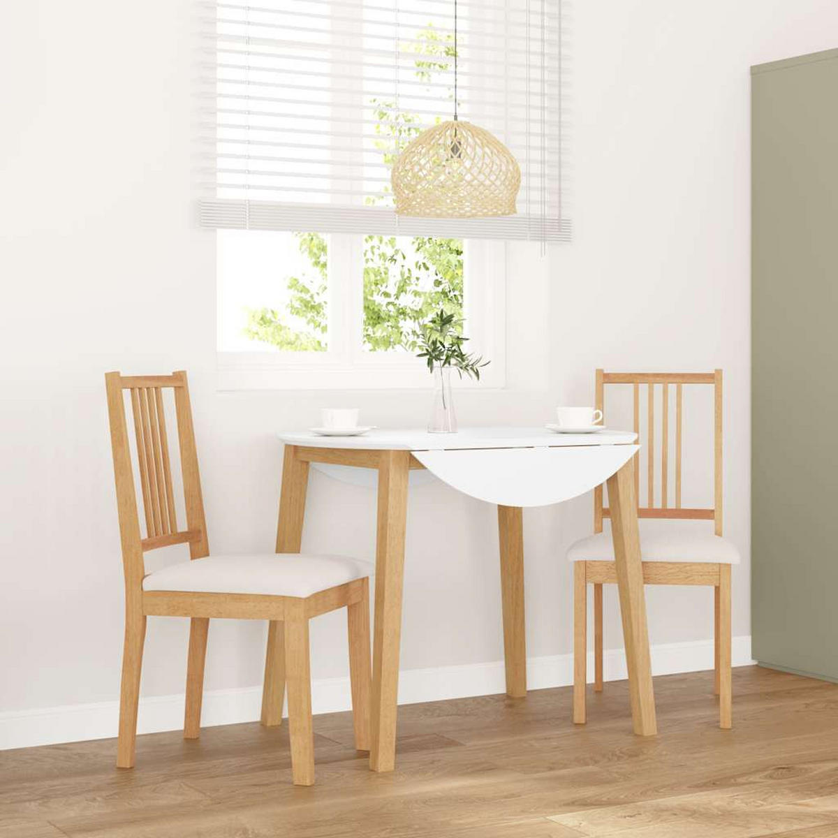 ESSZIMMERSTÜHLE Mit Kissen 2Er Set Natur Massivholz Gummibaum - Braun, Holz (47.5/89/40cm) - vidaXL