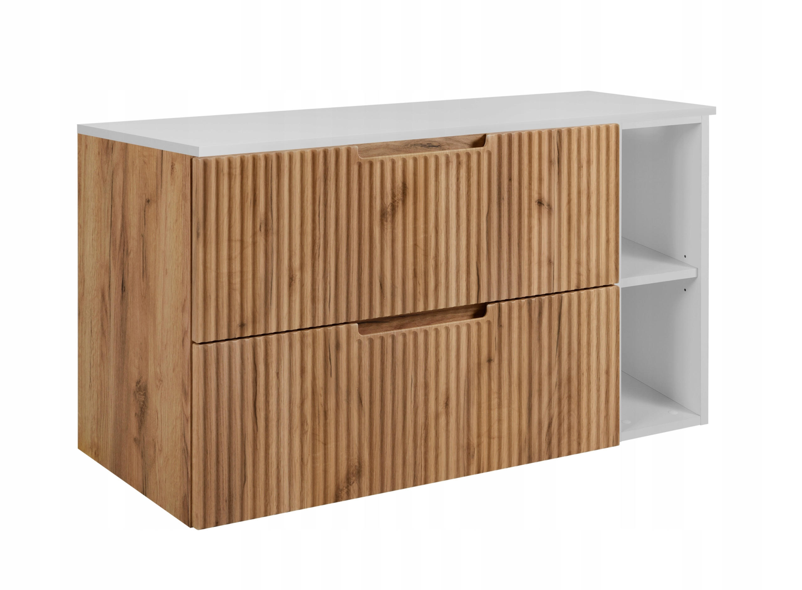 Rodan Waschbeckunterschrank Weiß, Eiche 100x58x46 cm