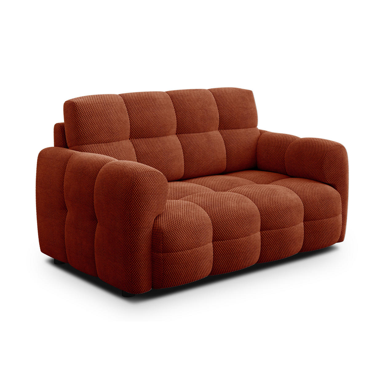 SOFA MELLOW 2-Sitzer, dunkelorange - Dunkelorange/Schwarz, Holz/Textil (153/87/98cm) - Courtois Laville