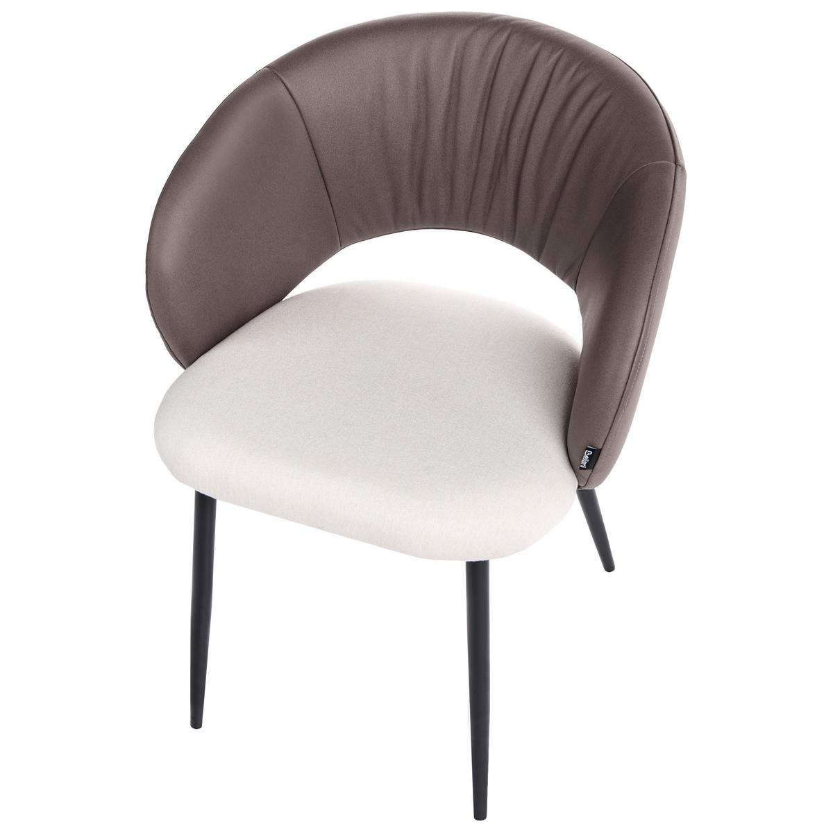 STUHL 2er-Set Stoff Braun/Hellbeige Walla - Beige/Schwarz, Textil (58/77/56cm) - Beliani
