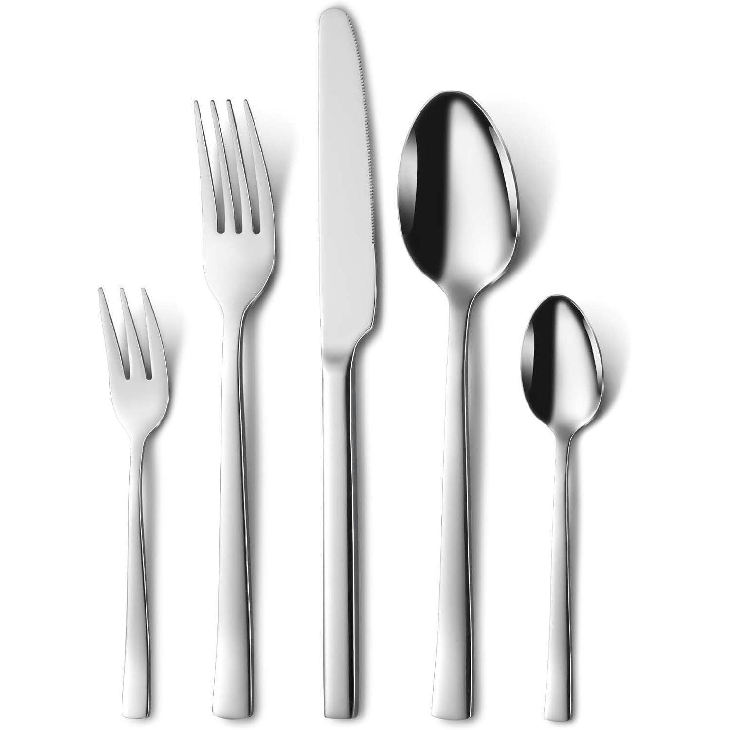 BESTECKSET 30-teilig Edelstahl Hochglanzpoliert Spülmaschinenfest - Silberfarben, Metall