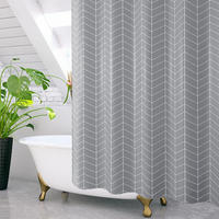 DUSCHVORHANG Stoff Polyester wasserdicht maschinenwaschbar mit Haken Grau - Grau, Kunststoff (240/200cm) - MCBOSON