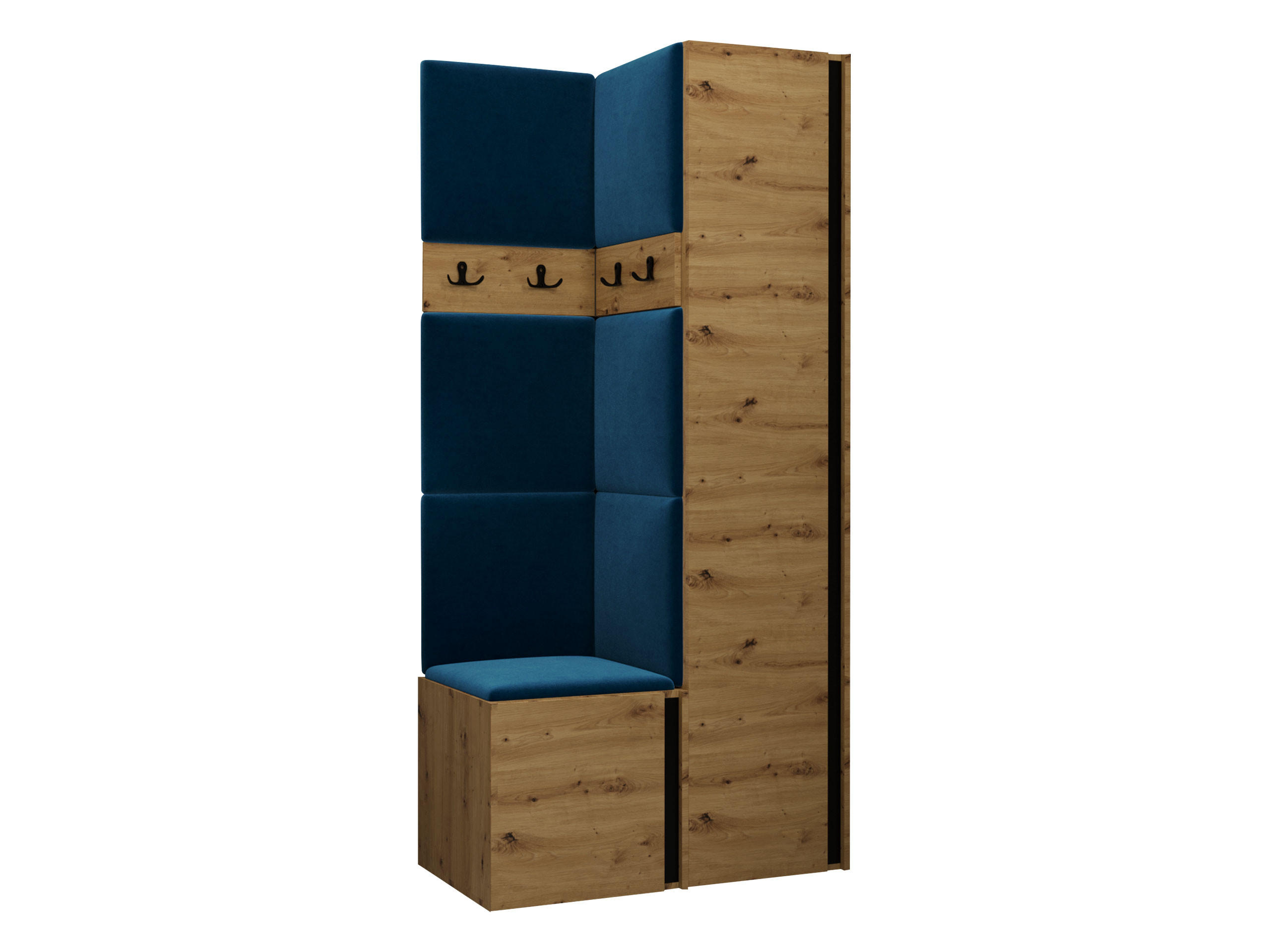 GARDEROBEN-SET Orion XXIV - Blau/Eiche Artisan, Holzwerkstoff/Kunststoff (82/186/46cm) - MIRJAN24