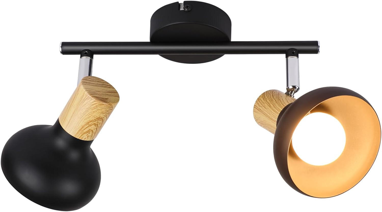 DECKENSTRAHLER Leuchthild 11/15.5/25.5 cm - Schwarz, Metall (25.5/11/15.5cm) - ZMH