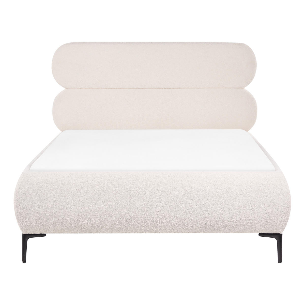 POSTELJA z letvenim dnom 120/200 bouclé sivo rjava Lessay - rjava/sivorjava, tekstil (120/200cm) - Beliani