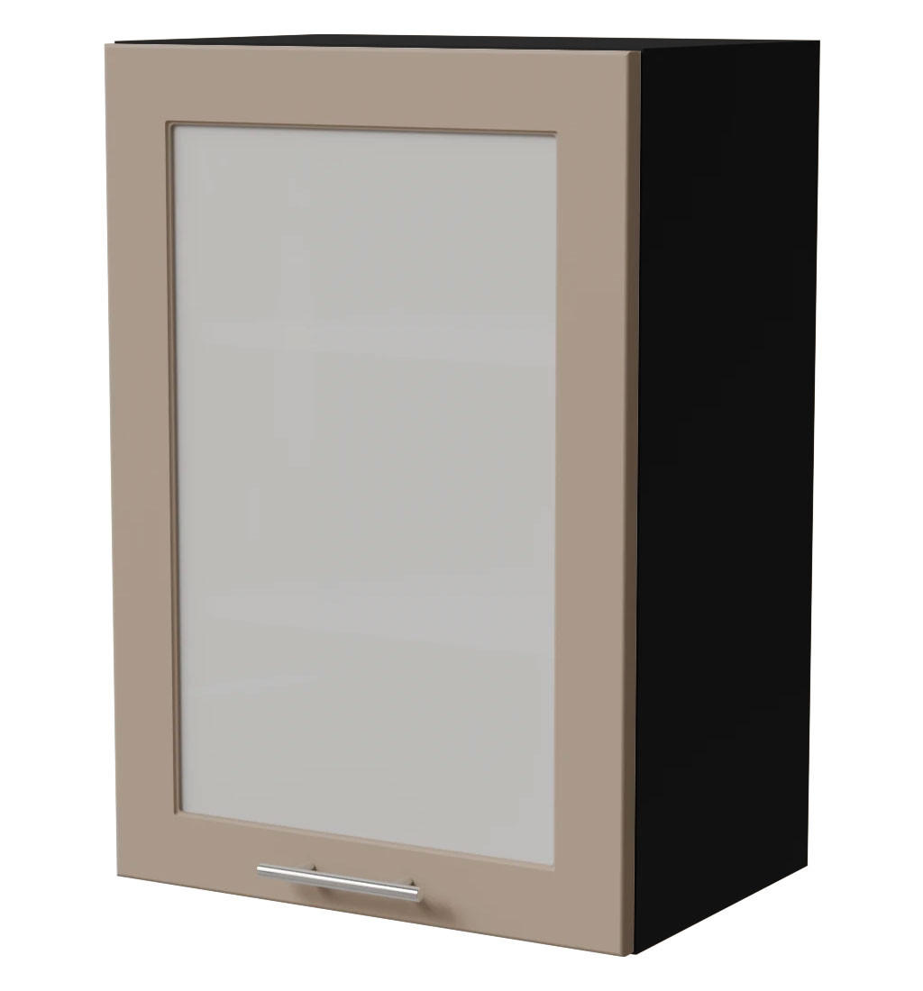 Feldmann-Wohnen Küchenhängeschrank Graubraun, Schwarz 50x72x32.5 cm