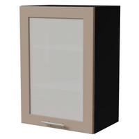 KÜCHENHÄNGESCHRANK Brerra W2S/50 Schwarz / RAL 1019 graubeige Matt 50 / 32,5 / 72cm - Graubraun/Schwarz, Holz/Holzwerkstoff (50/72/32.5cm) - Feldmann-Wohnen
