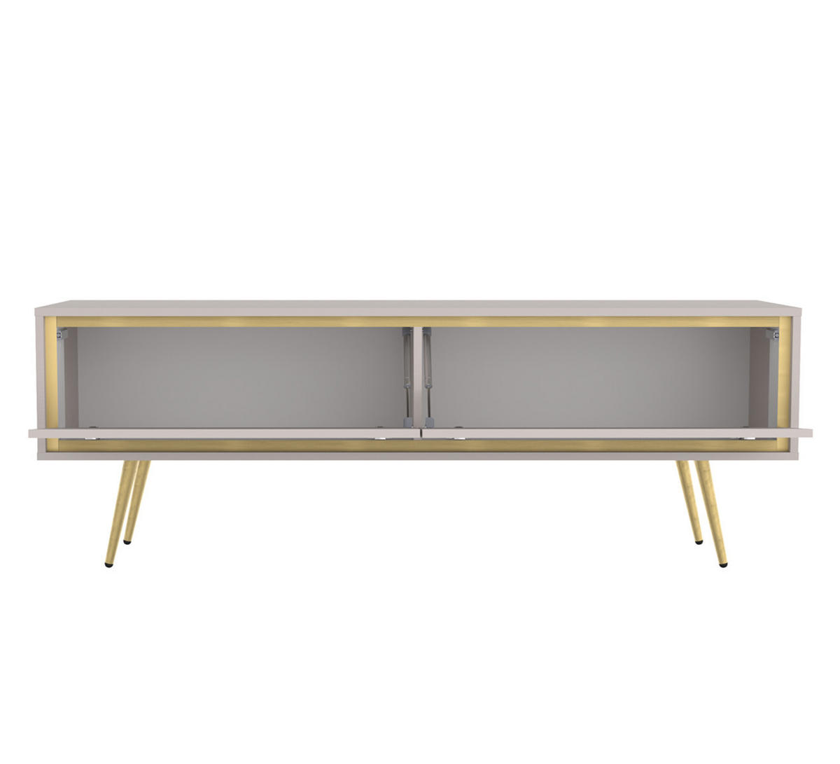 TV-SCHRANK Torina Kaschmir, mit goldenen Beinen - Kaschmir/Goldfarben, Holzwerkstoff/Metall (150/50/40cm) - Bettso