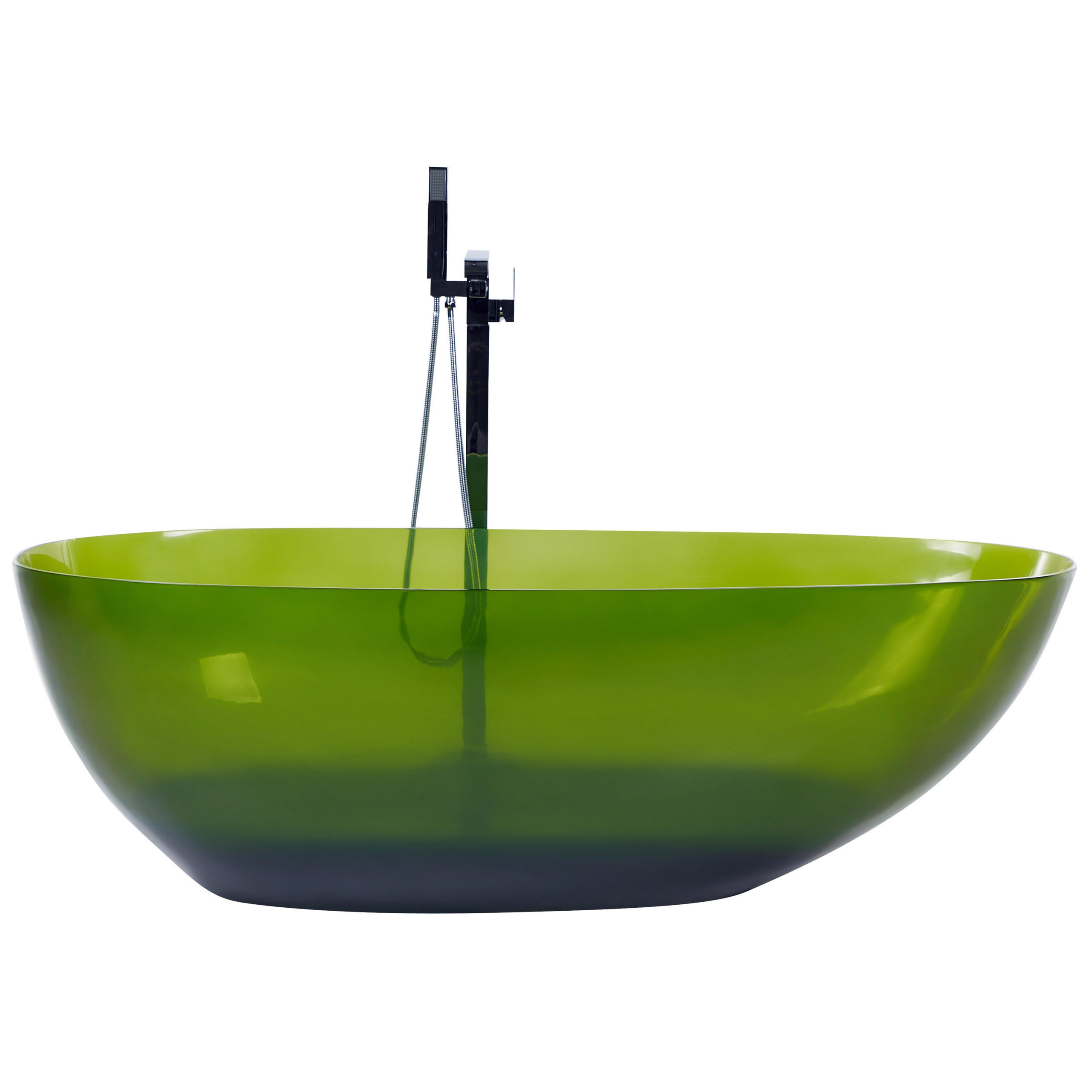 BADEWANNE 78x169x53 cm transparent Blancarena - Grün, Kunststoff (78/53/169cm) - Beliani