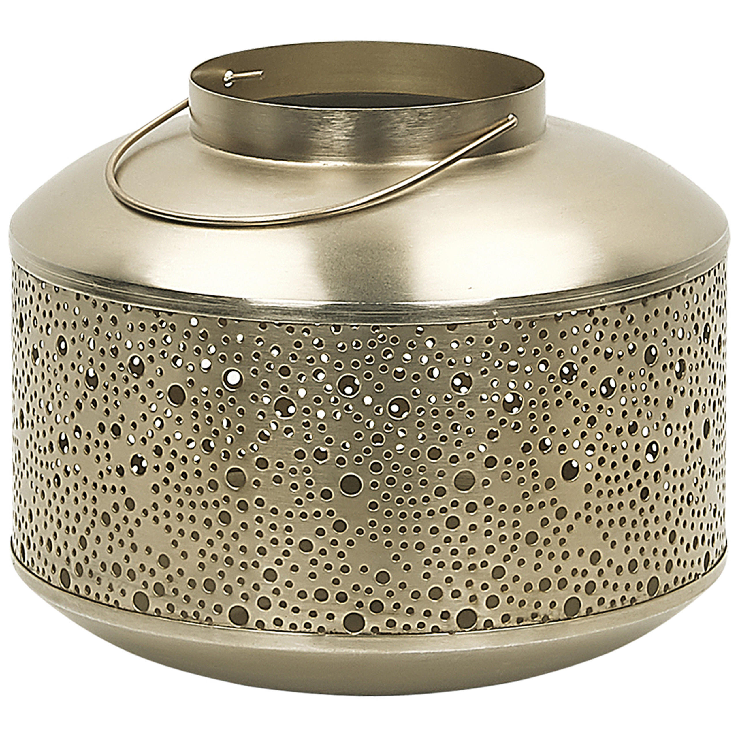 LATERNE Metall 22 cm Gold Corfu - Goldfarben, Metall (26/22/26cm) - Beliani