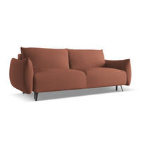 3-SITZER SOFA mit Schlaffunktion Chenille Stoff Pink - Pink/Hellrosa, Textil/Metall (230/86/105cm) - Makamii